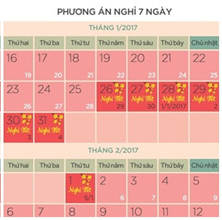 Lịch nghỉ tết 2017 Đinh Dậu