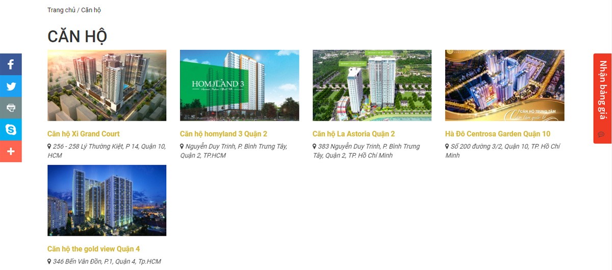 Thiết kế website bất động sản Thần Tài Địa Ốc