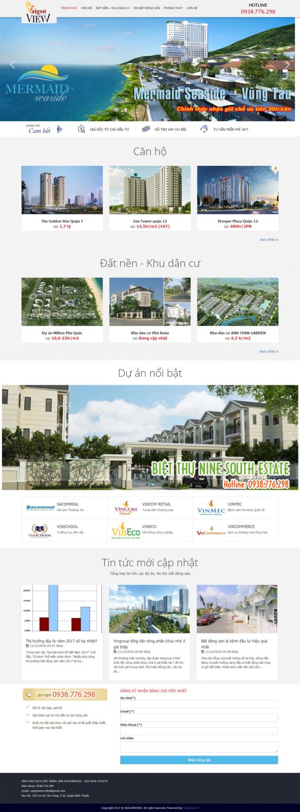Thiết kế web bất động sản SAIGON VIEW