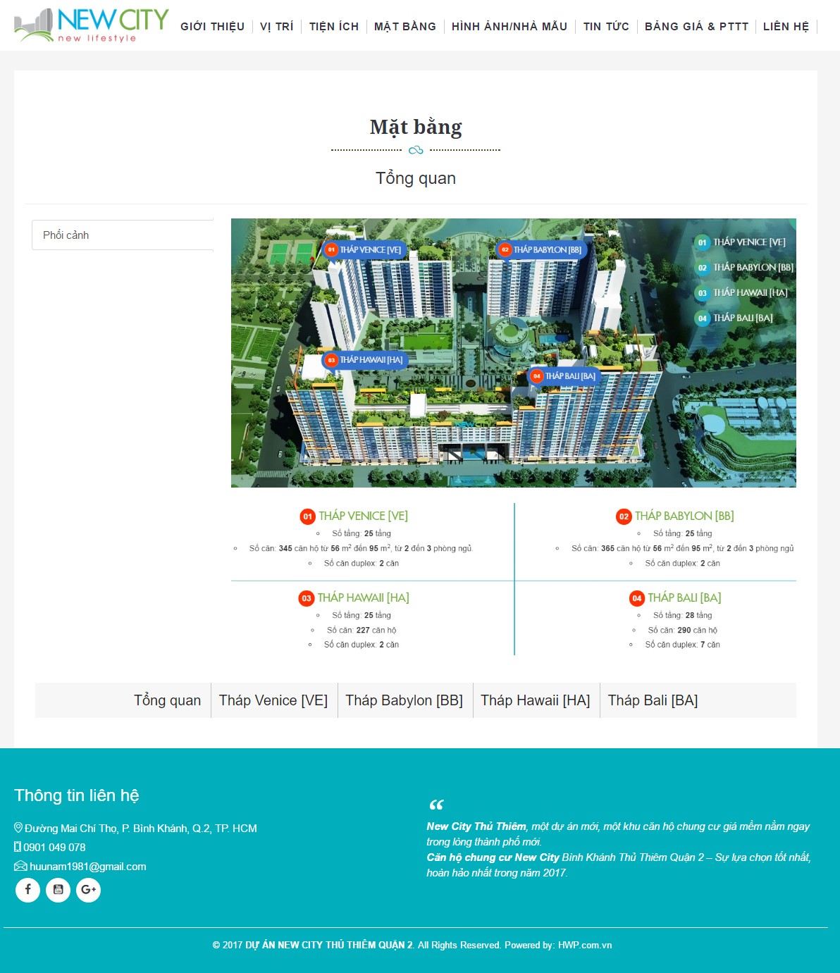 Thiết kế web bất động sản 1 dự án NEW CITY THỦ THIÊM