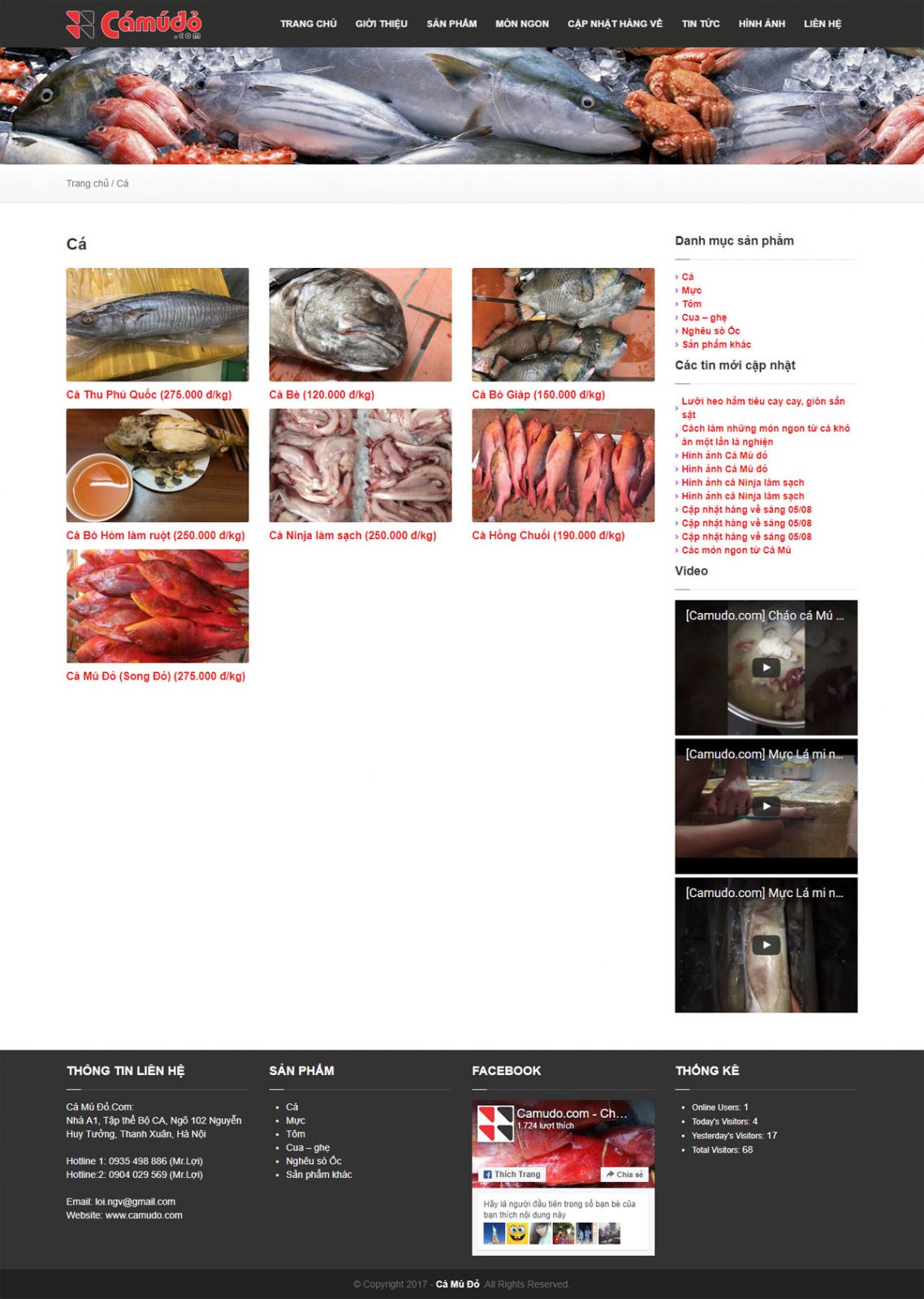 Thiết kế website hải sản